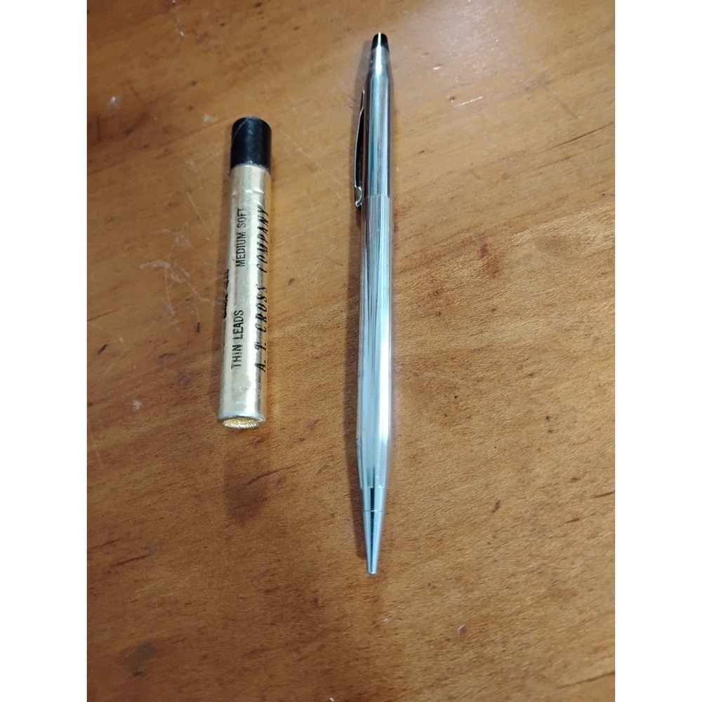 Vintage Cross Pencil With Leads Silvertone
